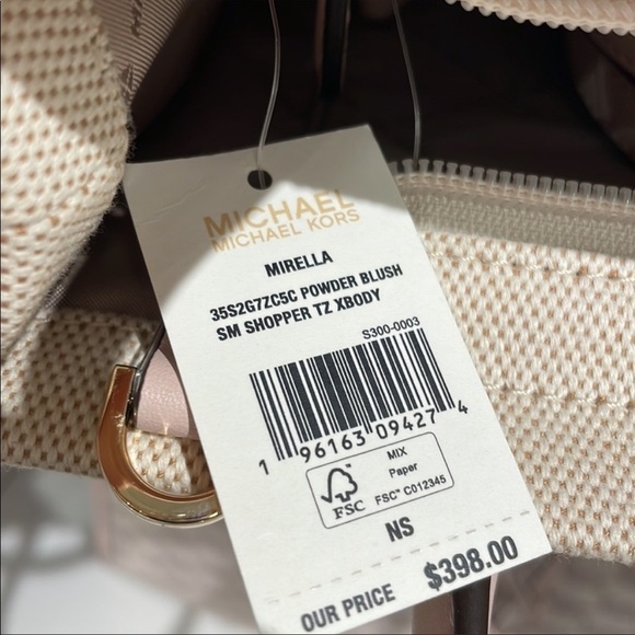 Michael Kors Mirella small shopper crossbody bag canvas pink powder blush - Picture 6 of 7